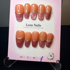 Peach and Mauve Ombre Gel Press-On Set